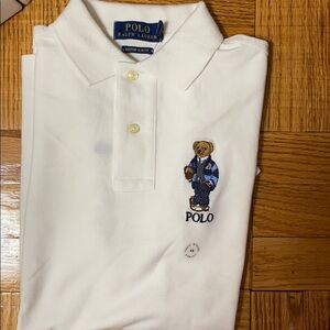 NWT Men’s white polo shirt with polo bear size: XS
